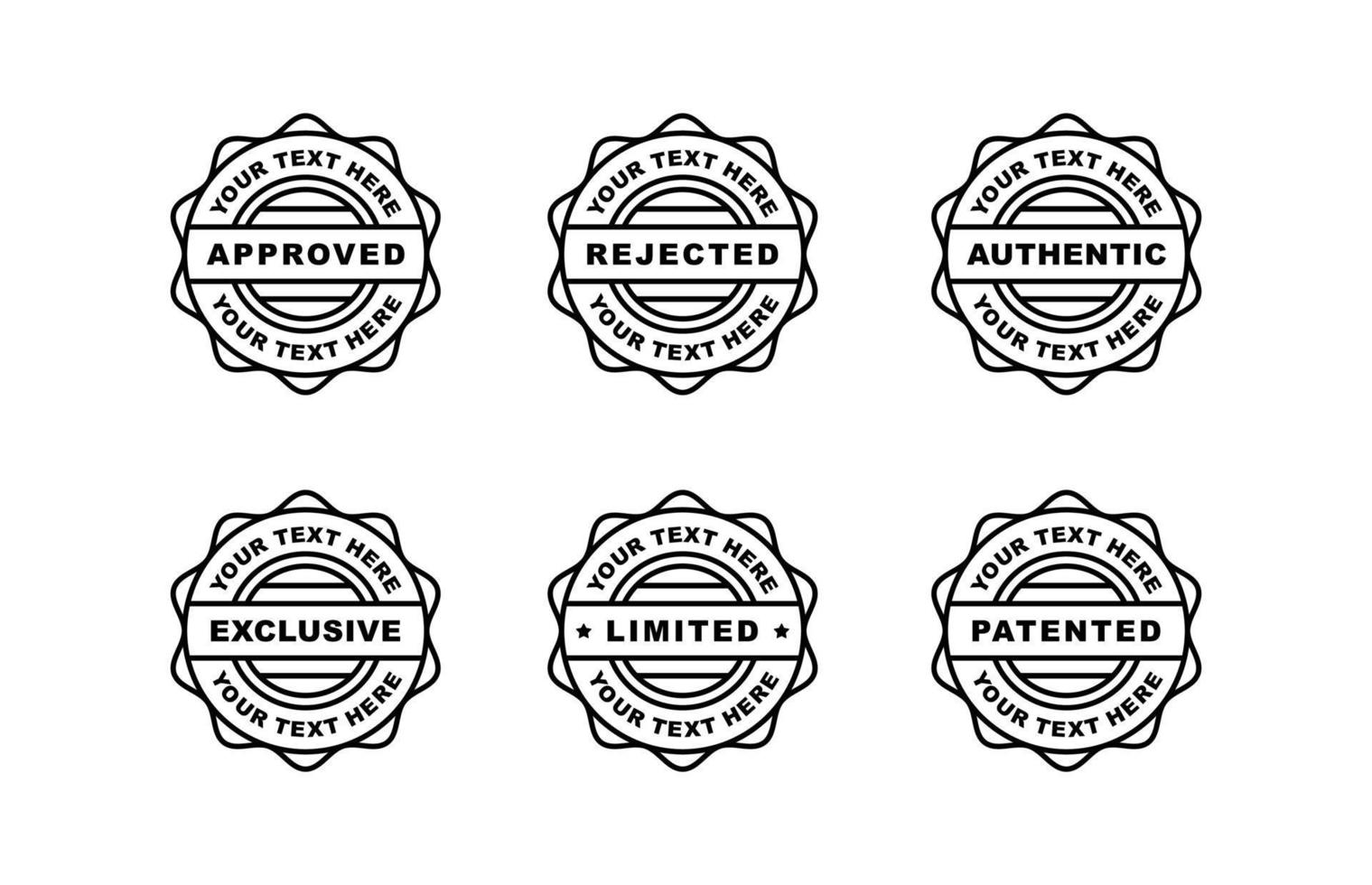 Stamp seal icon set vector illustration