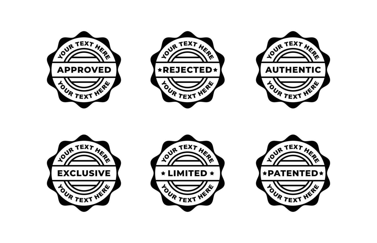 Stamp seal icon set vector illustration