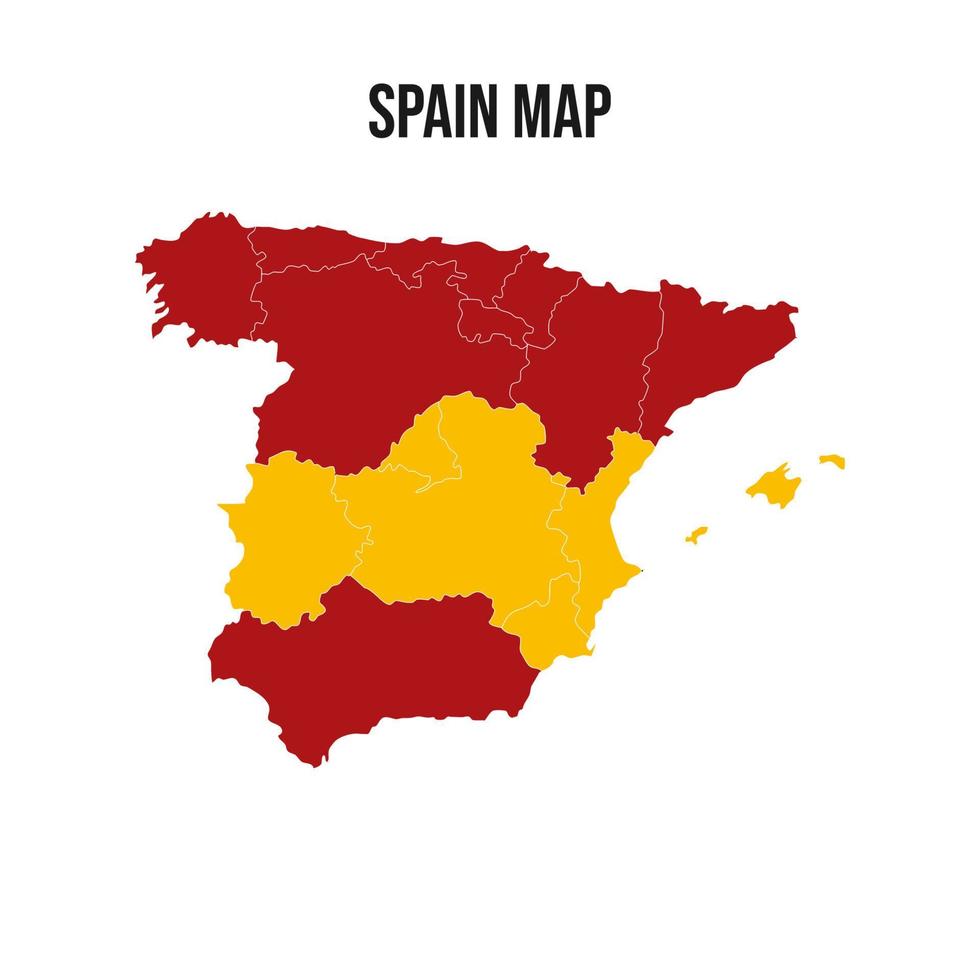 Spain map vector. Spain map with territory line. vector illustration simple spain maps.