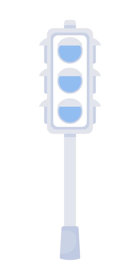 Traffic lights semi flat color vector object. Editable element. Full sized item on white. Regulation signals for vehicles simple cartoon style illustration for web graphic design and animation