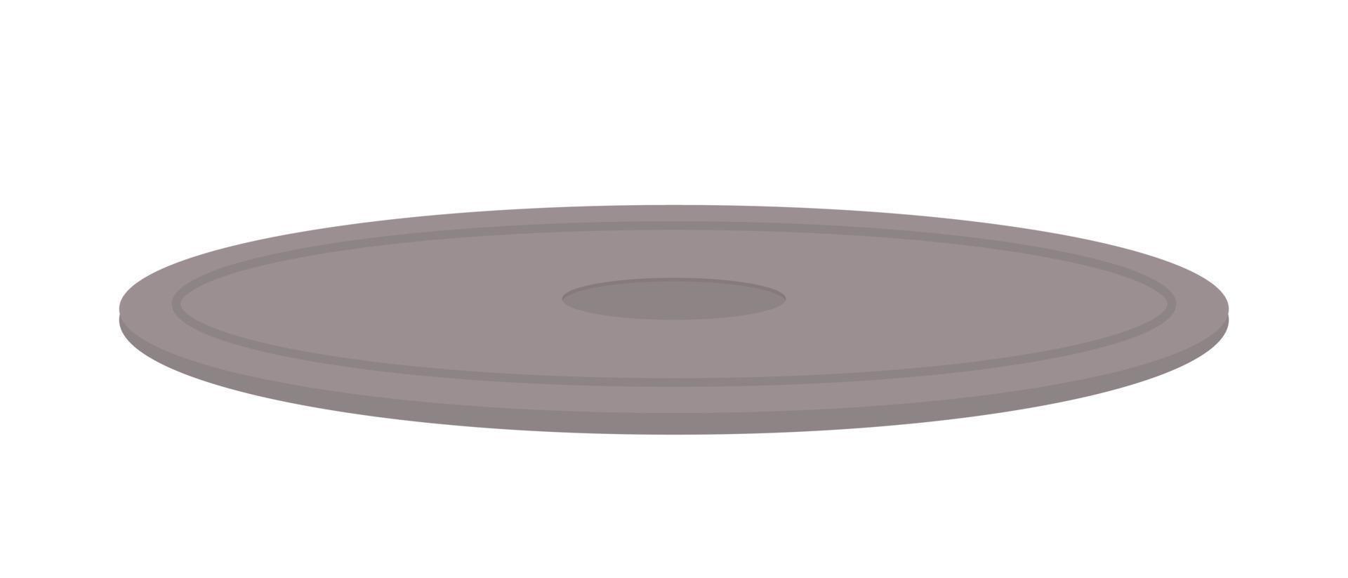 Manhole cover semi flat color vector object. Editable element. Full sized item on white. Sewerage system access. Public utility simple cartoon style illustration for web graphic design and animation