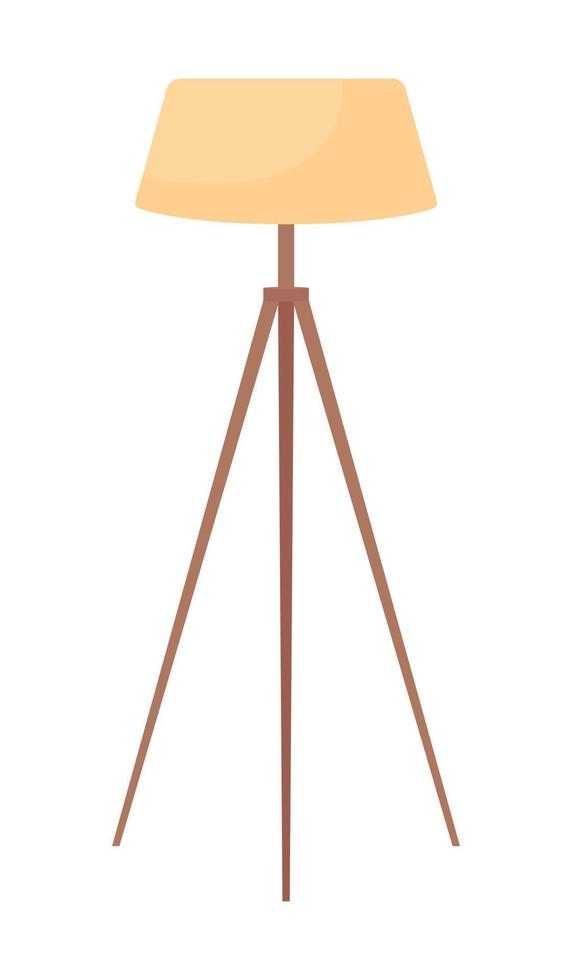 Floor lamp semi flat color vector object. Editable element. Full sized item on white. Interior design. Home illumination simple cartoon style illustration for web graphic design and animation