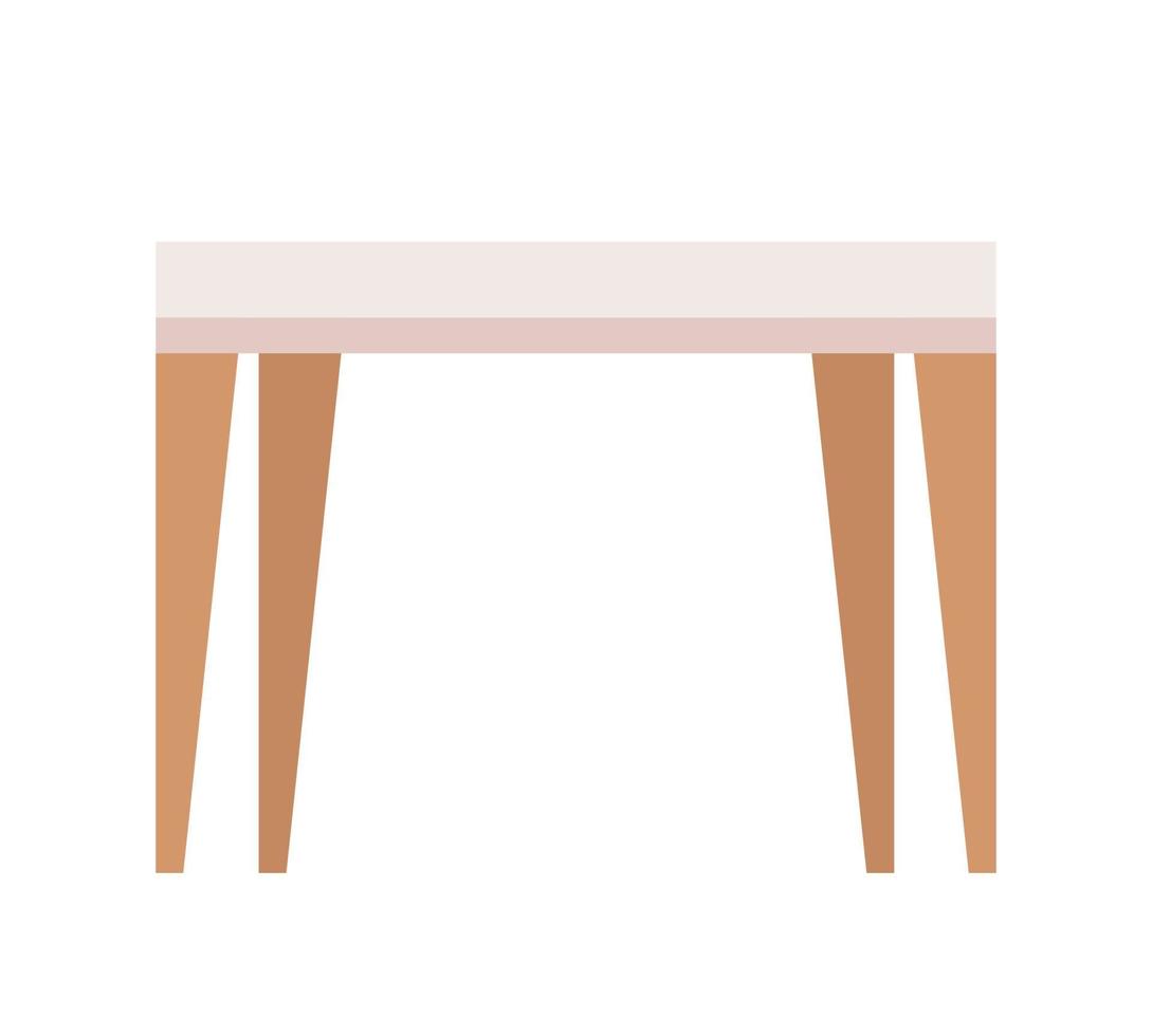 objeto de vector de color semiplano de mesa. Escritorio para cocina y oficina. elemento editable. artículo de tamaño completo en blanco. ilustración de estilo de dibujos animados simple de elemento interior para diseño gráfico web y animación