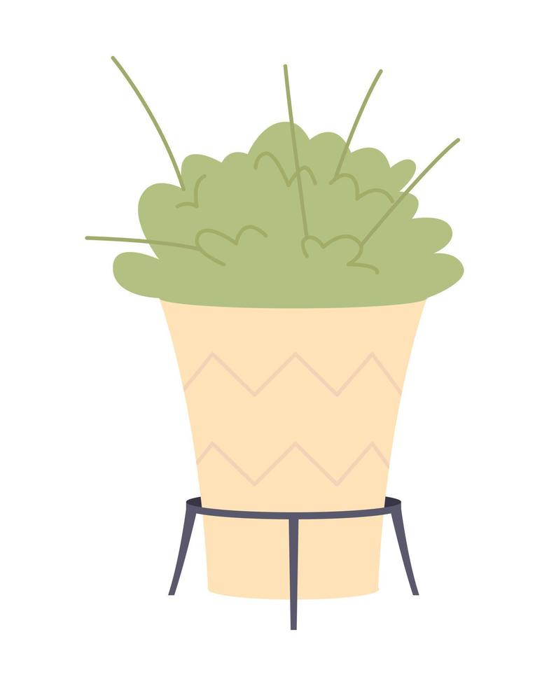 Small sized potted plant semi flat color vector object. Editable element. Full sized item on white. Houseplant simple cartoon style illustration for web graphic design and animation