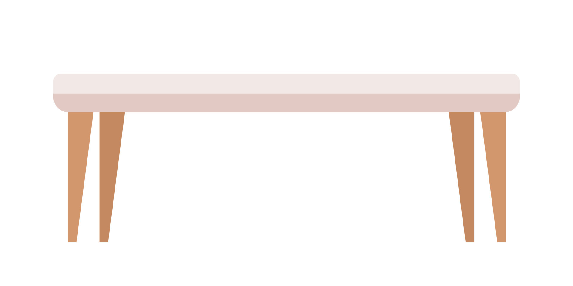 Long dinner table semi flat color vector object. Business conference