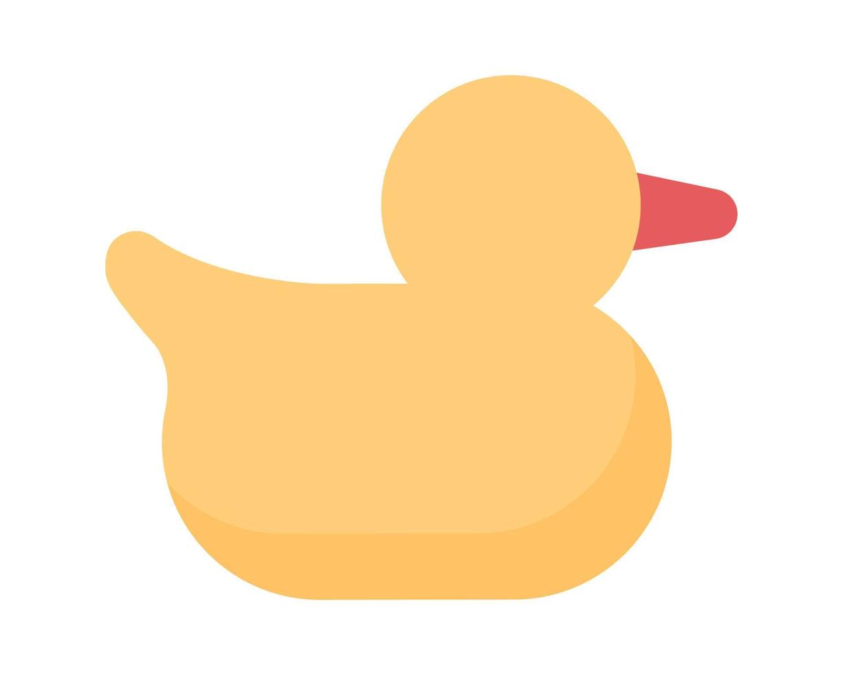 Yellow bath duck semi flat color vector object. Editable element. Full sized item on white. Kid toy for bathing simple cartoon style illustration for web graphic design and animation