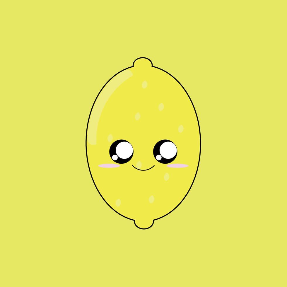 Fruit series vector, cute lemon fruit vector. Great for learning for kids as well as as icons. vector