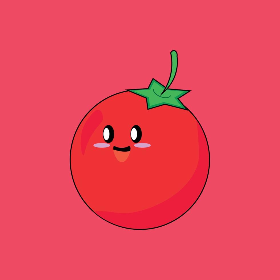 Vector of fruit series, vector of cute tomato fruits. Great for learning for kids as well as as icons.