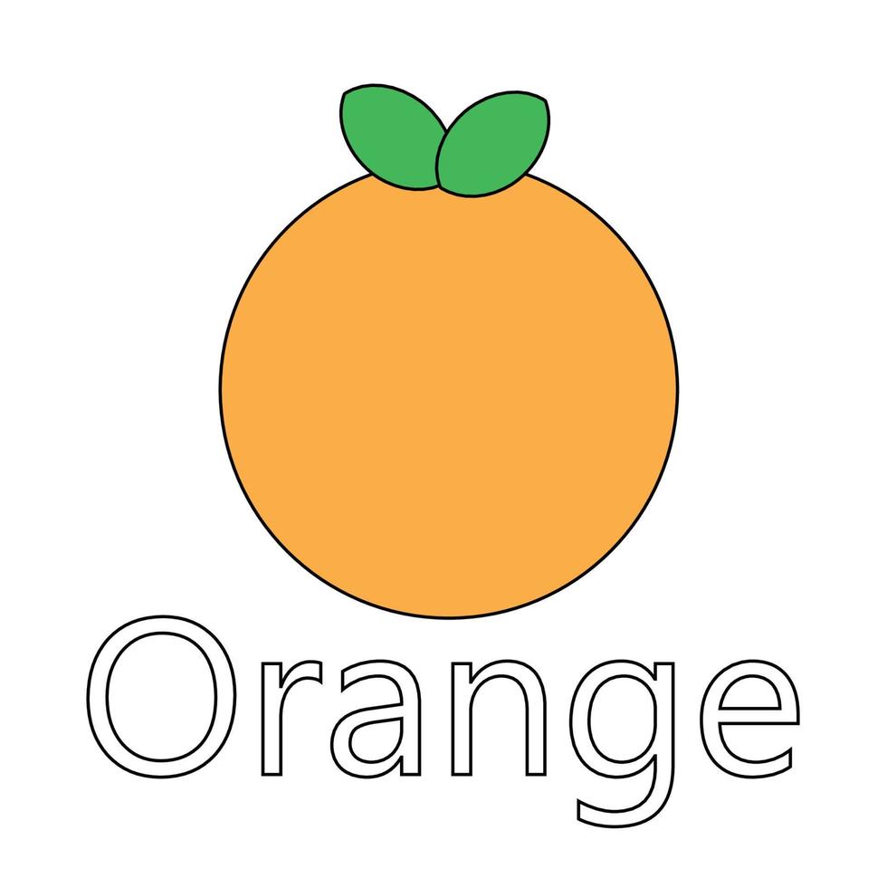 vector de serie de frutas, lindo vector de fruta de naranja dulce. ideal para el aprendizaje de los niños, así como para los iconos.