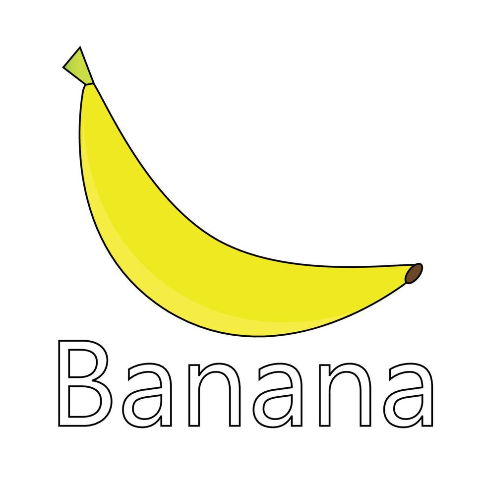 Fruit series vector, cute banana fruit vector. Great for learning for kids as well as as icons. vector