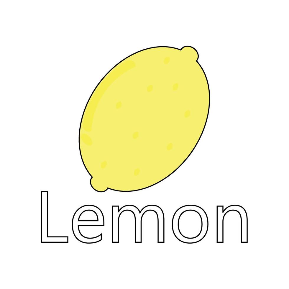 Fruit series vector, cute lemon fruit vector. Great for learning for kids as well as as icons. vector
