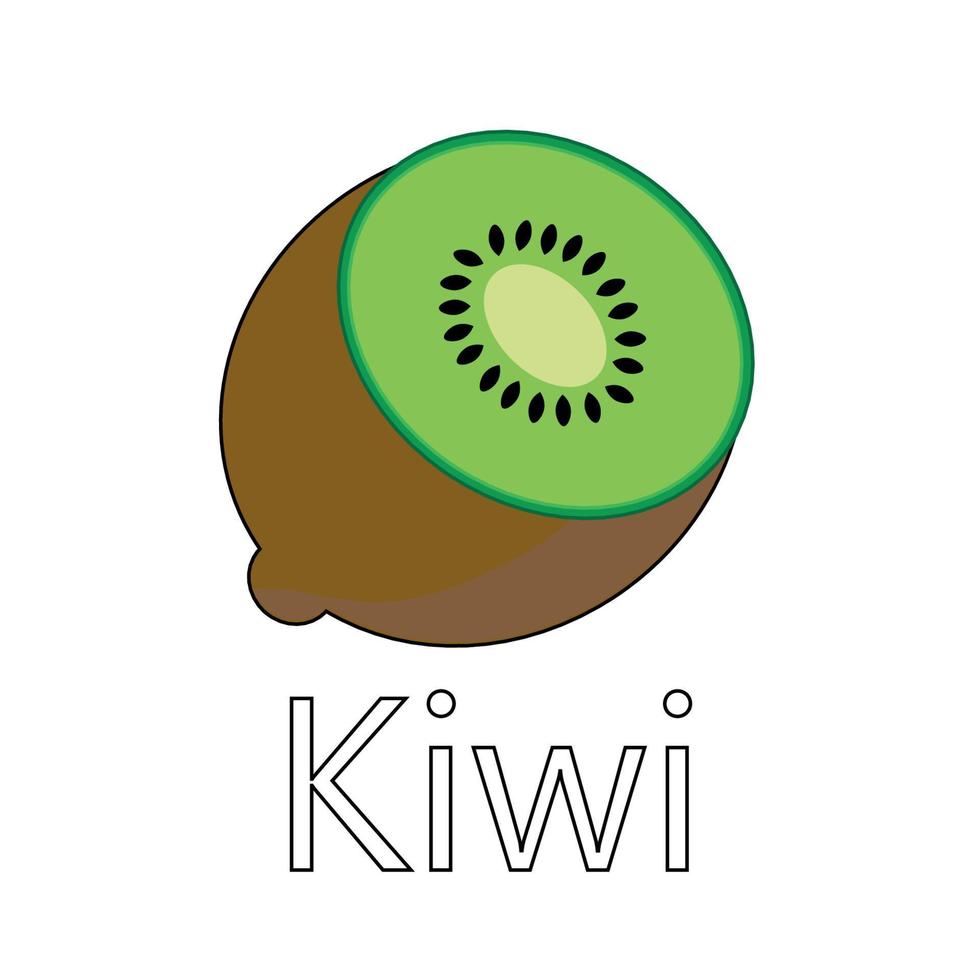 Fruit series vector, cute kiwifruit vector. Great for learning for kids as well as as icons. vector
