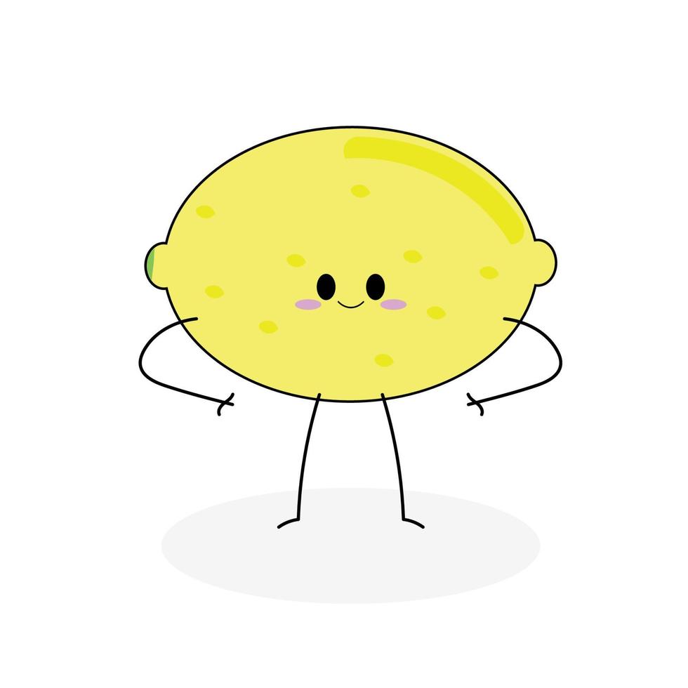 Fruit series vector, cute lemon fruit vector. Great for learning for kids as well as as icons. vector