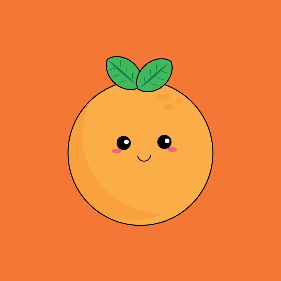 Fruit series vector, cute sweet orange fruit vector. Great for learning for kids as well as as icons. vector