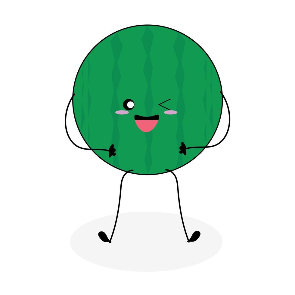 Fruit series vector, cute watermelon fruit vector. Great for learning for kids as well as as icons. vector