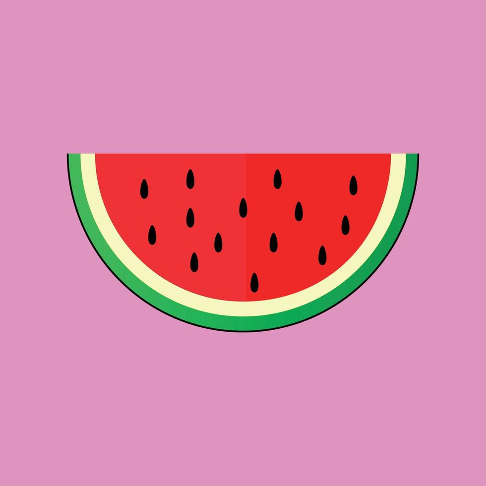 Fruit series vector, cute watermelon fruit vector. Great for learning for kids as well as as icons. vector