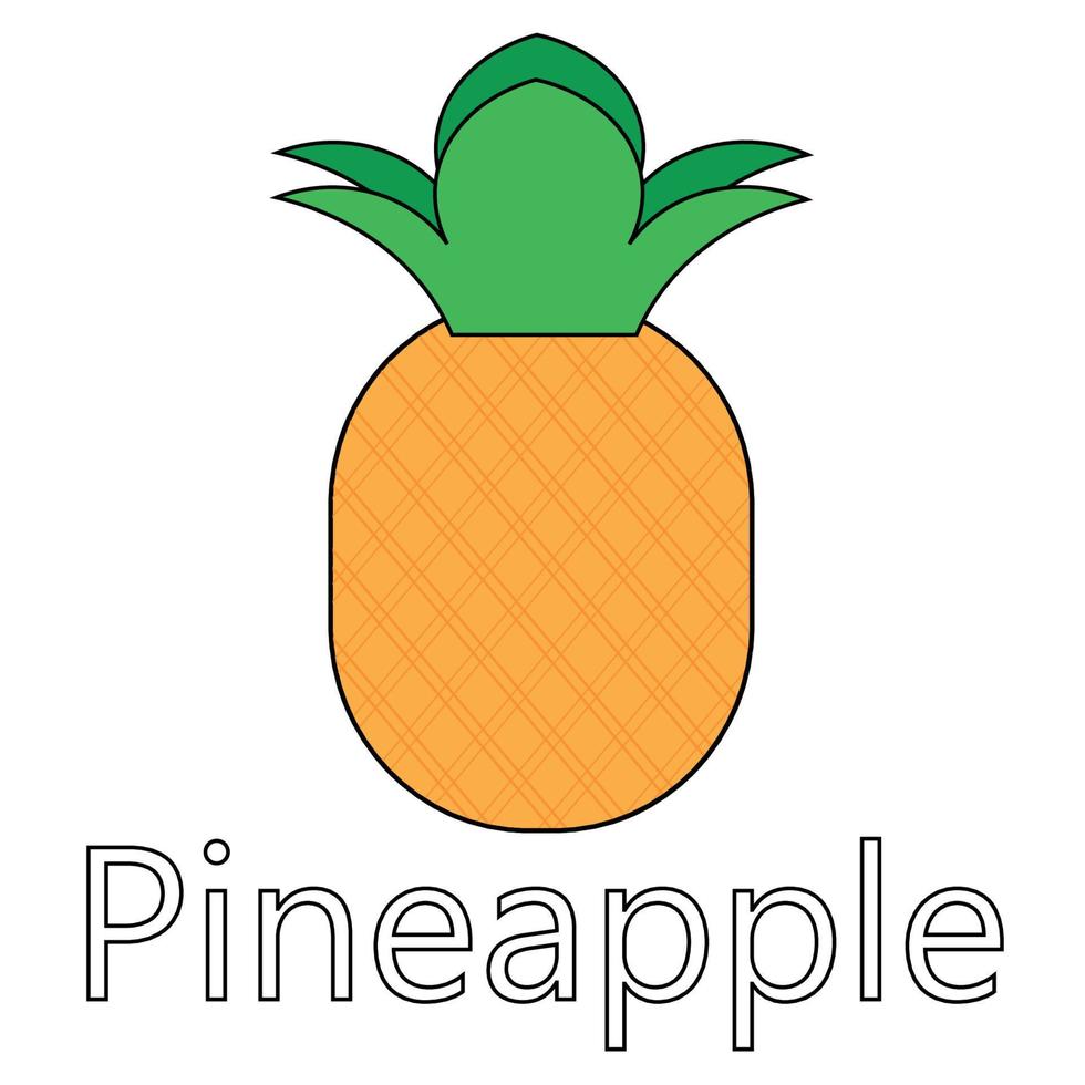 Fruit series vector, cute pineapple fruit vector. Great for learning for kids as well as as icons. vector