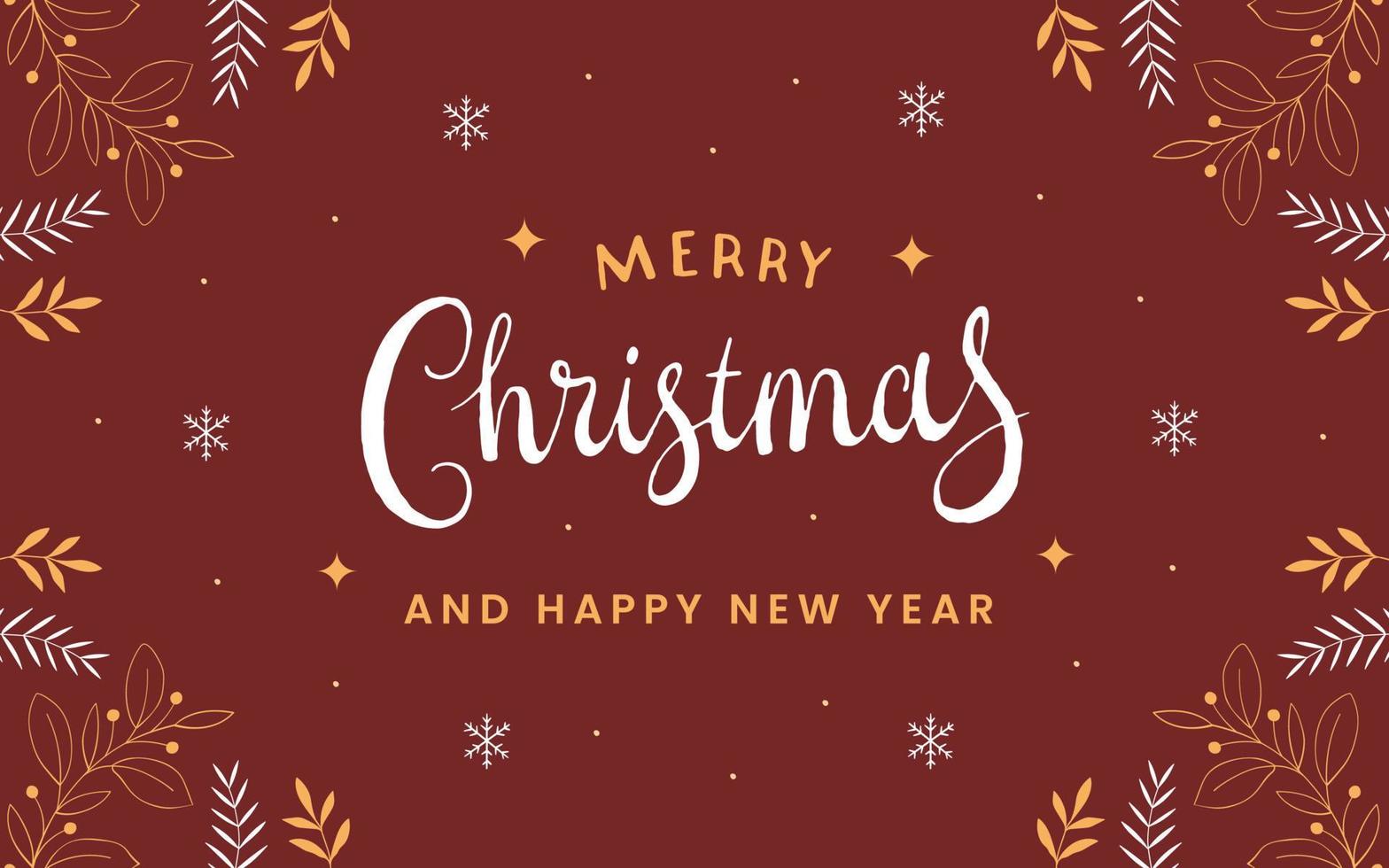 Merry christmas lettering text background. greeting card vector illustration