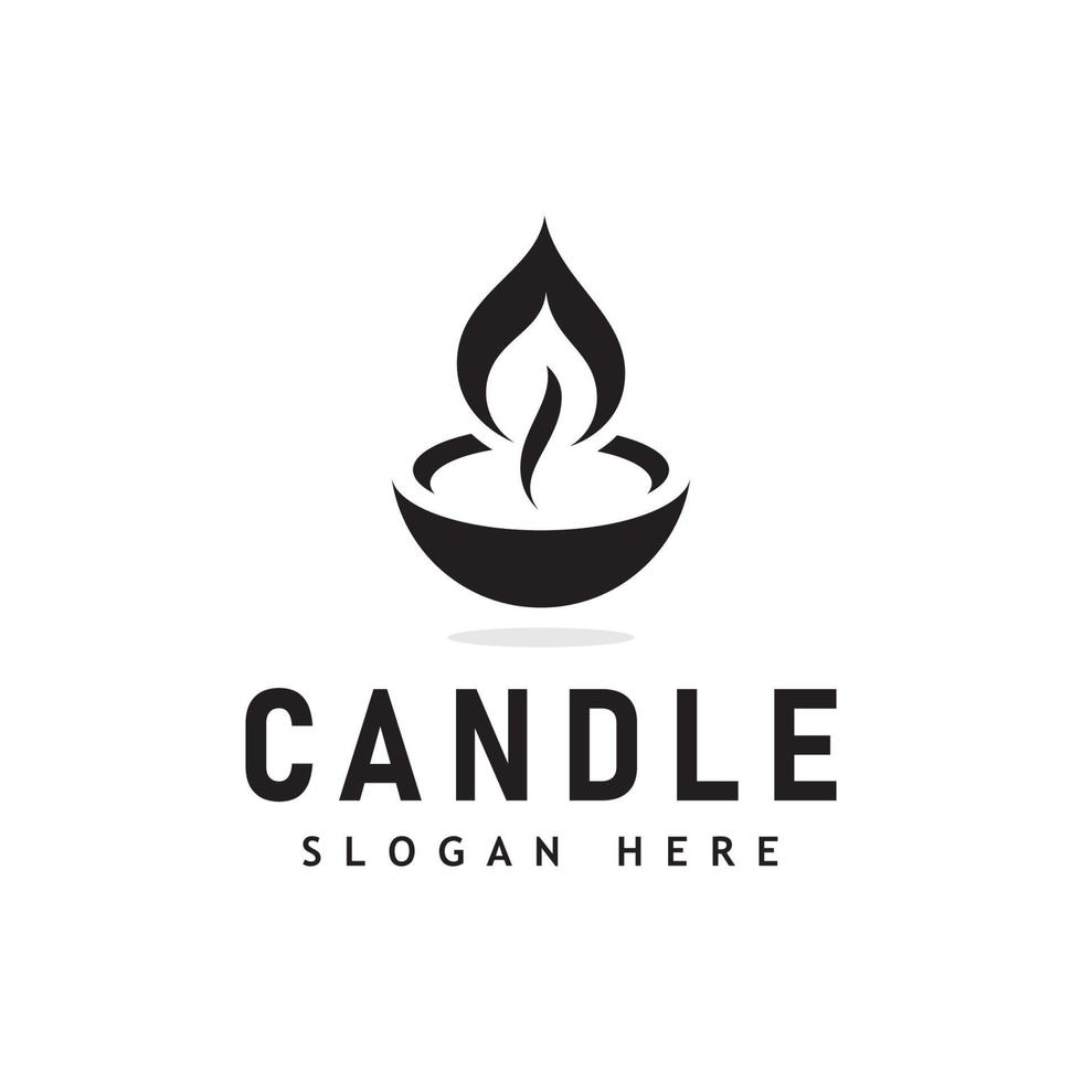 Candle Light Flame Logo Design Illustration vector