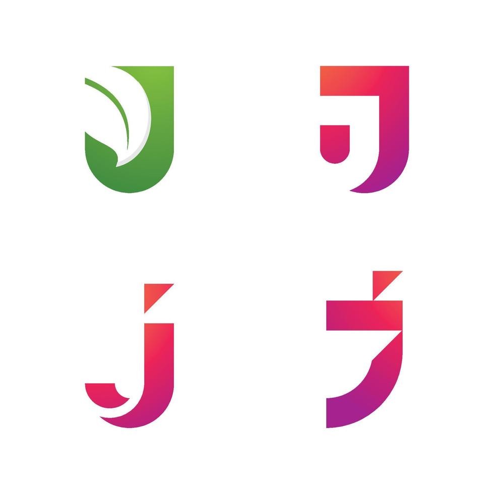 elementos de plantilla de diseño de símbolo de logotipo de letra j vector