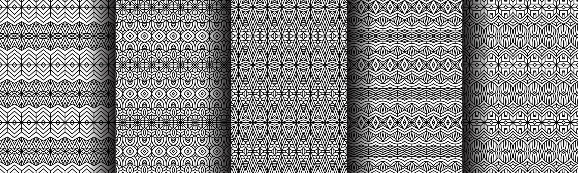 elegant ethnic black line collection bundle vector