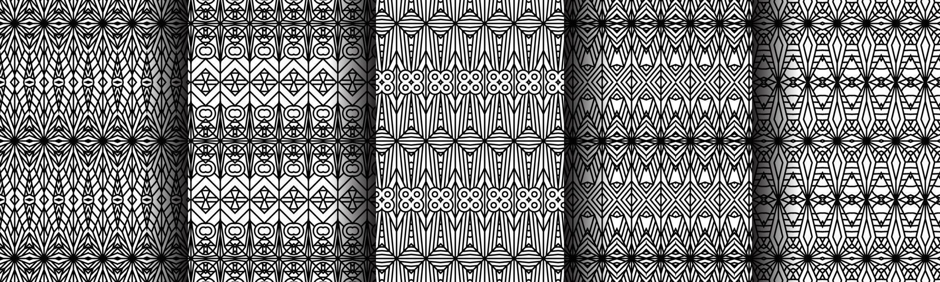 elegant ethnic black line collection bundle vector