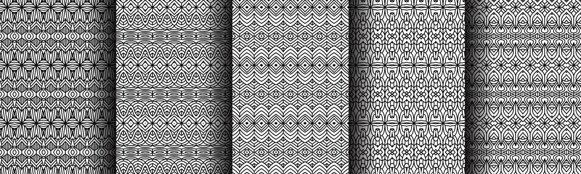elegant ethnic black line collection bundle vector