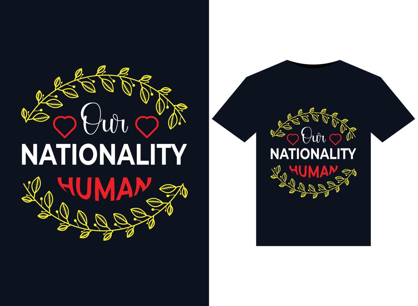 nuestra nacionalidad ilustraciones humanas para el diseño de camisetas listas para imprimir vector