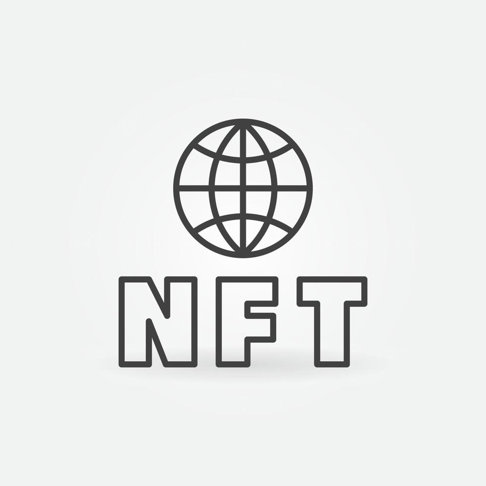 Non Fungible Token or NFT linear vector concept icon