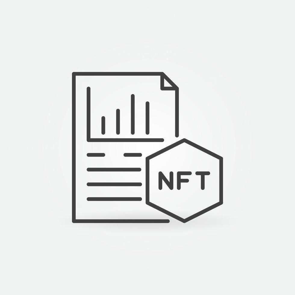 icono de concepto de token no fungible de vector lineal de estadísticas nft