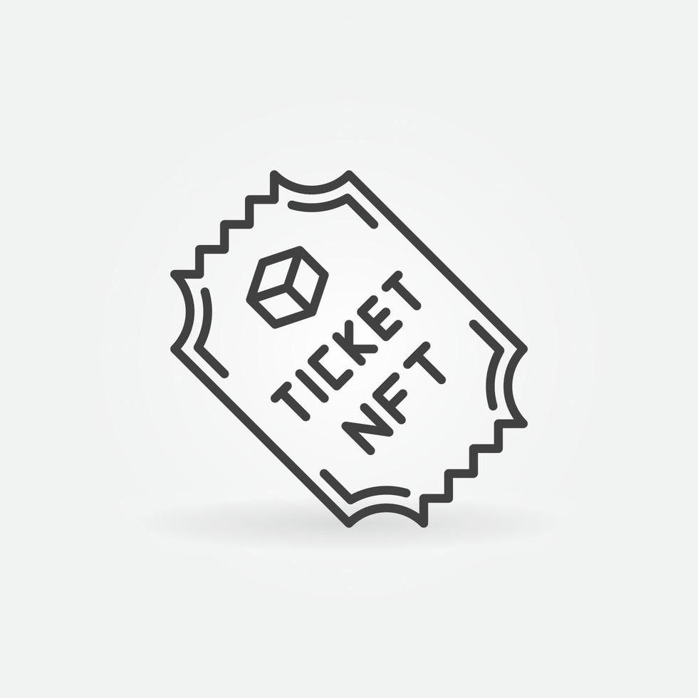 Non-fungible Token NFT Ticket vector line concept icon