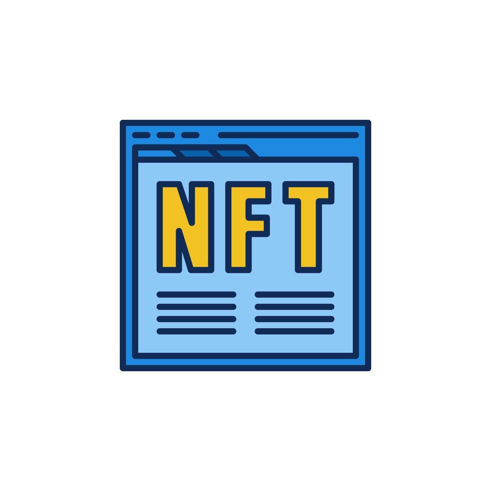 NFT Web Page colored icon - Non-Fungible Token vector concept symbol