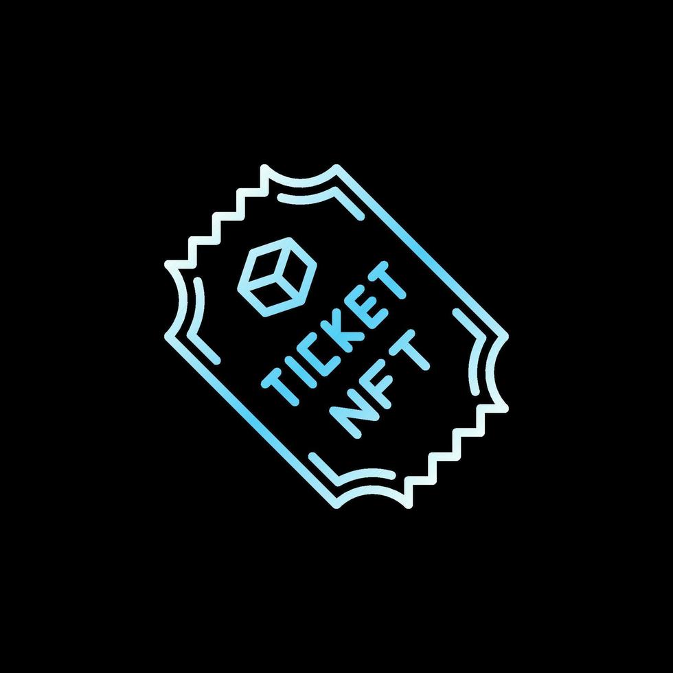 NFT Ticket vector thin line Non-fungible Token concept blue icon