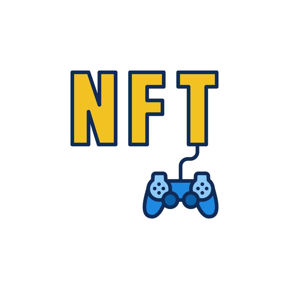 NFT with Gamepad colored icon - NFT Games Category vector sign