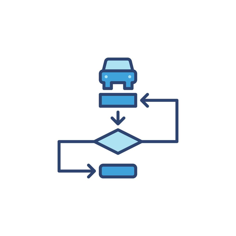 vehículo autónomo algoritmo vector azul icono moderno