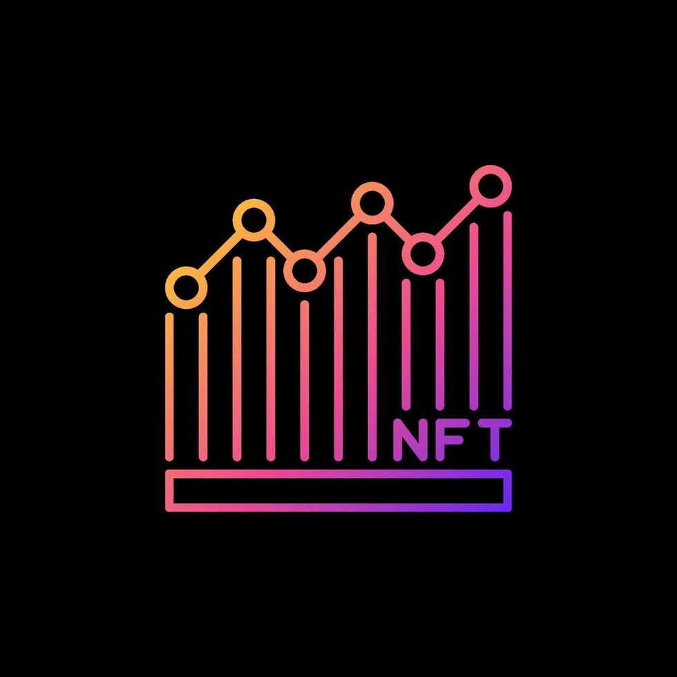 NFT Graph vector colorful outline icon