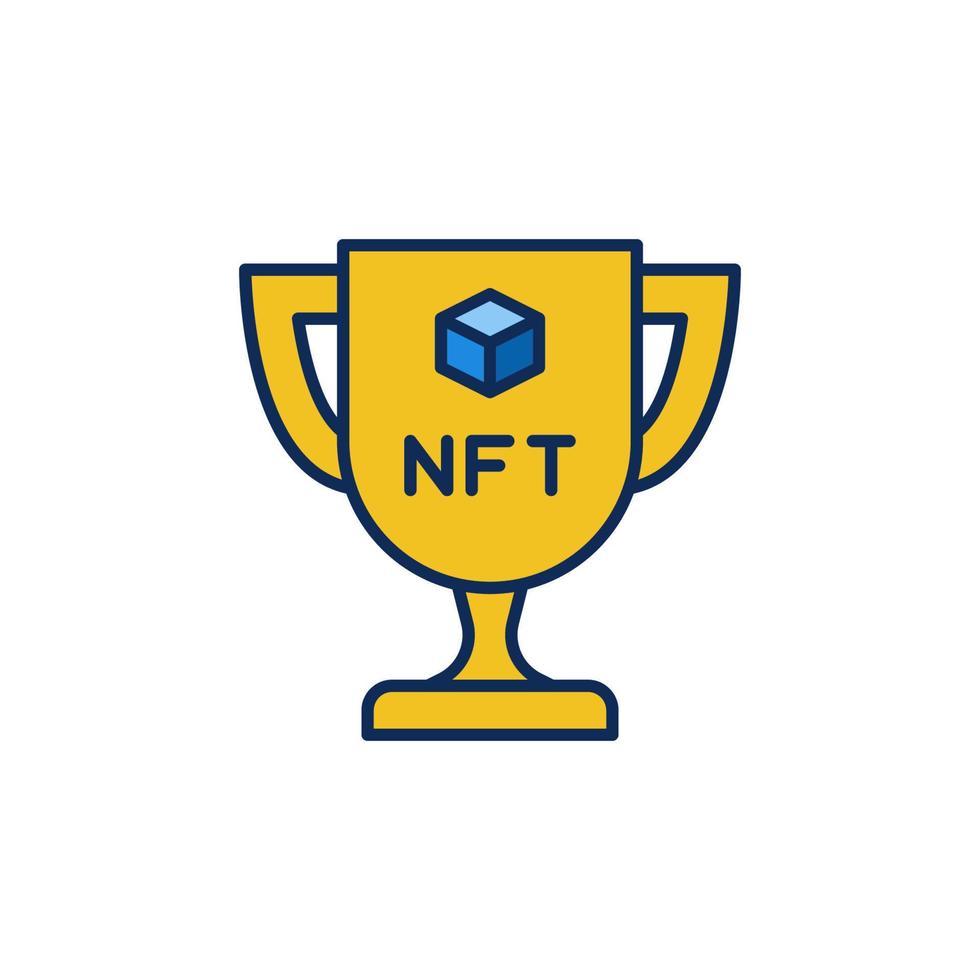 NFT Goblet colored icon - Non fungible Token Trophy Cup vector sign