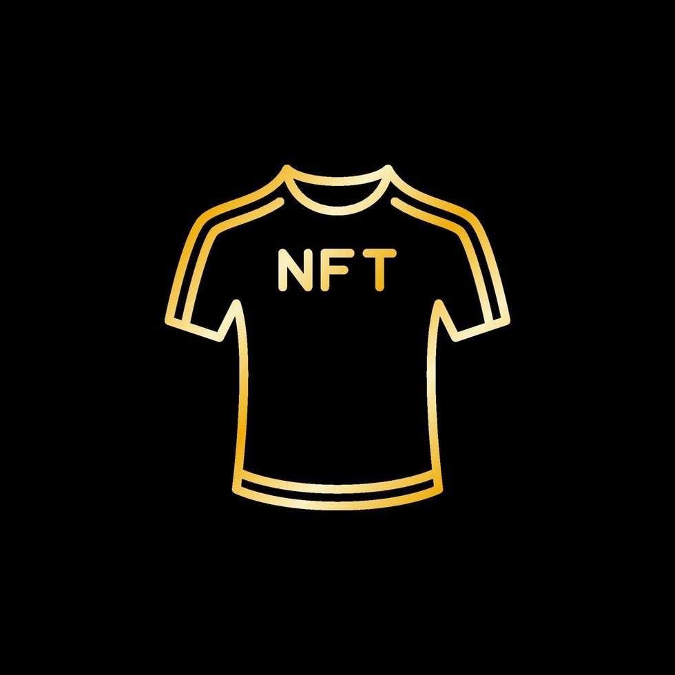 NFT Sport T Shirt line golden icon. Football T-shirt vector linear sign