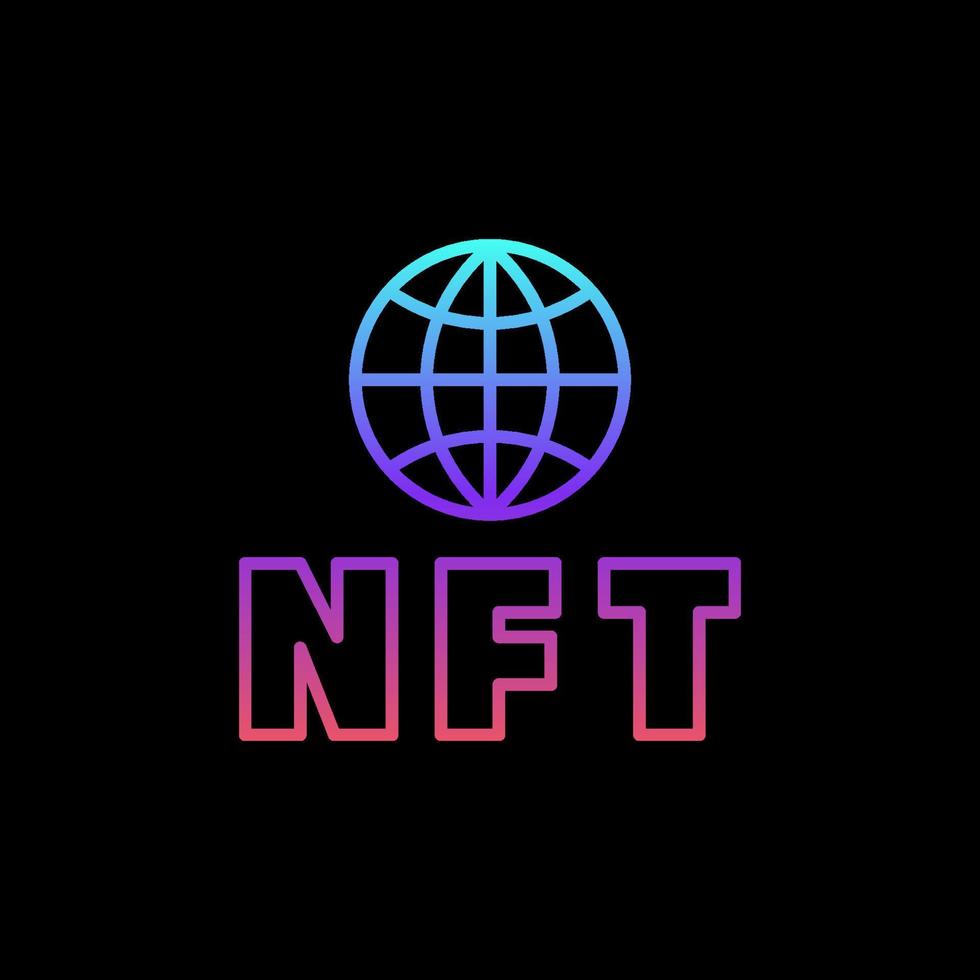 NFT World linear vector concept colorful icon. Non-Fungible Token sign