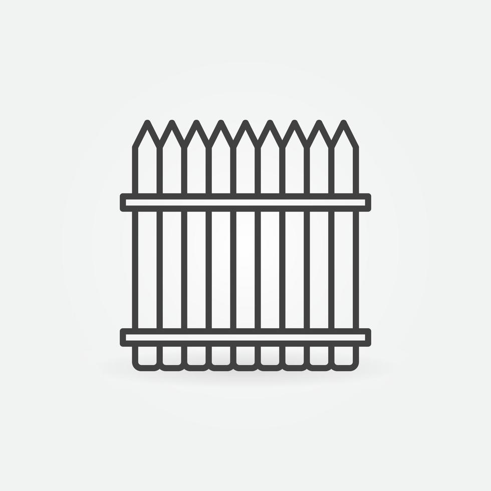 Wooden Paling Fencing linear vector concept icon
