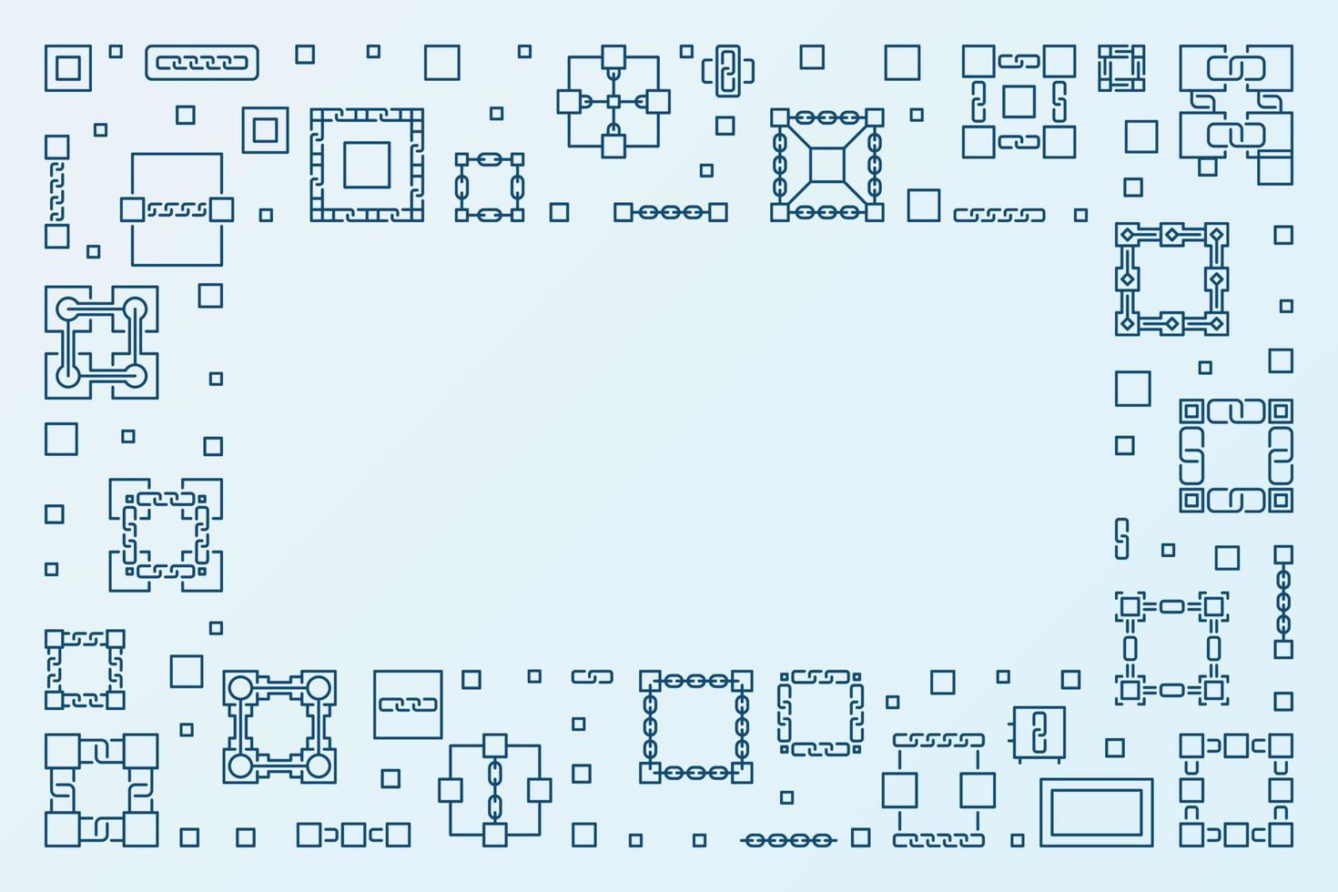 Vector Blockchain concept horizontal line minimal frame