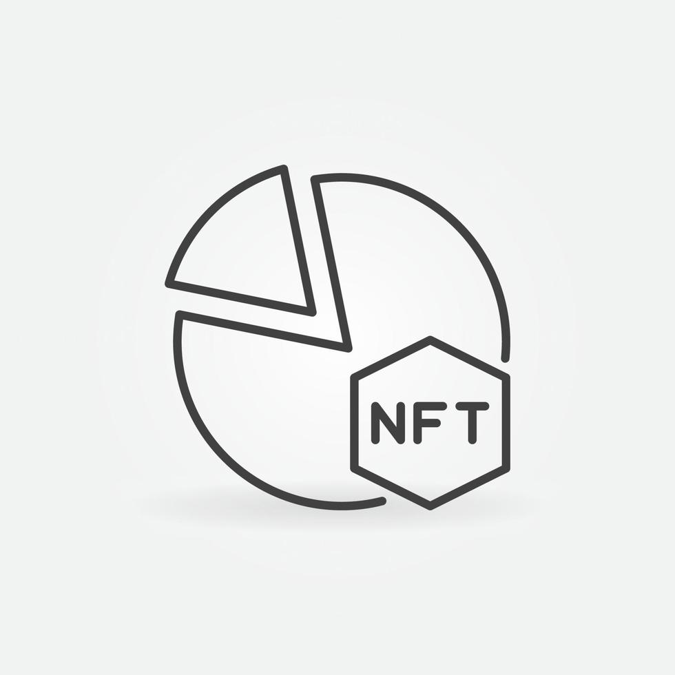 icono de esquema de gráfico circular nft. símbolo de vector de token no fungible