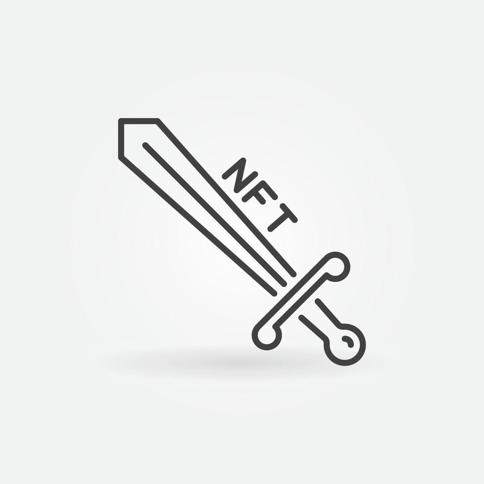 NFT Video-Game Asset outline icon - Sword vector line symbol