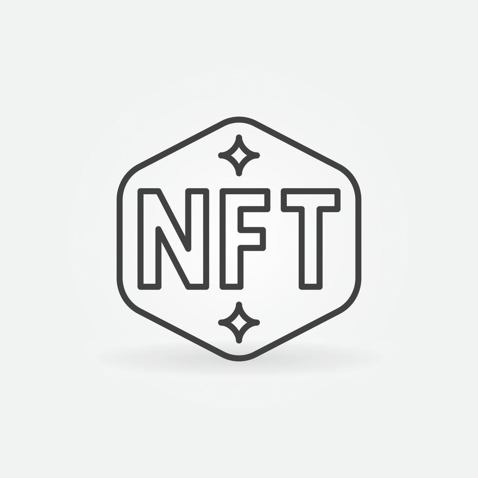 token no fungible - icono de concepto de vector lineal de tecnología nft