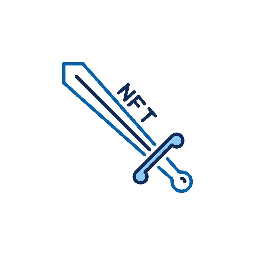 Non-fungible Token Sword vector concept icon - NFT Video-Game Asset colored sign