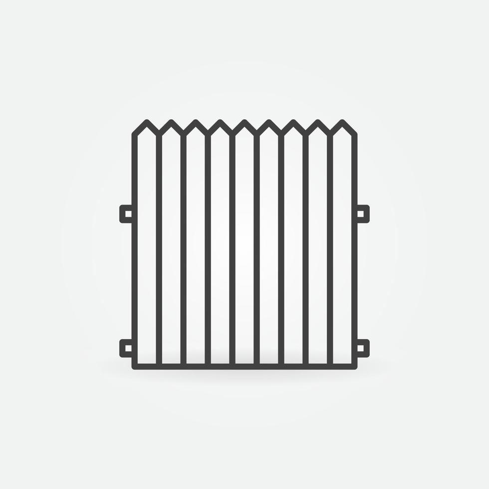 Wooden Palisade Fence linear vector concept icon