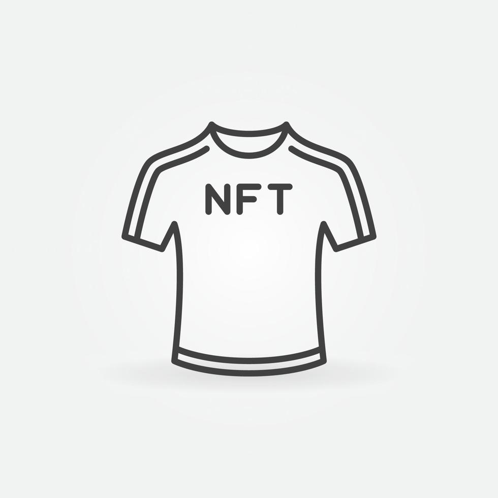 icono de línea de camiseta deportiva nft. signo de concepto de vector de camiseta de fútbol de token no fungible