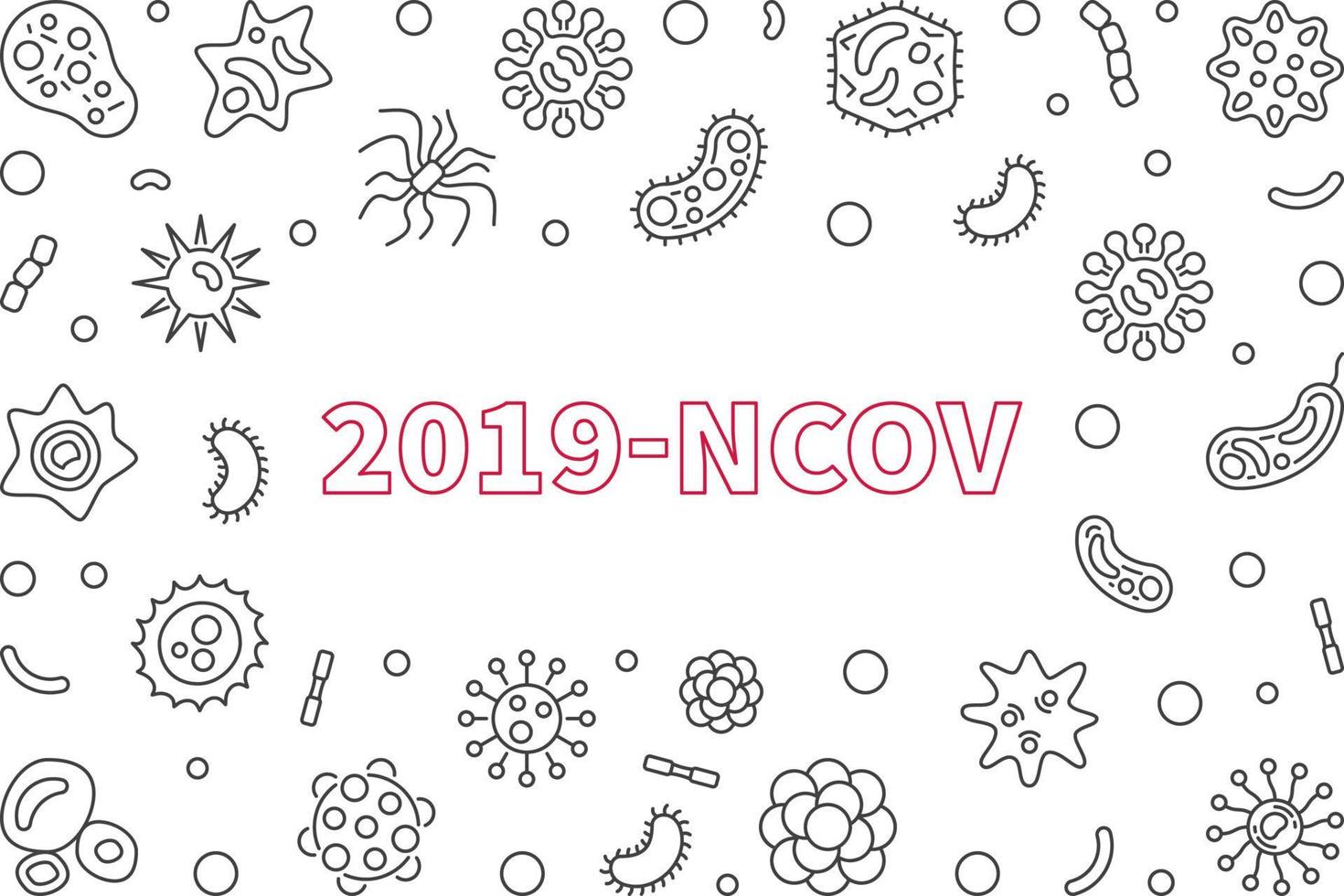 marco de esquema 2019-ncov. virus vectorial en la ilustración de china vector