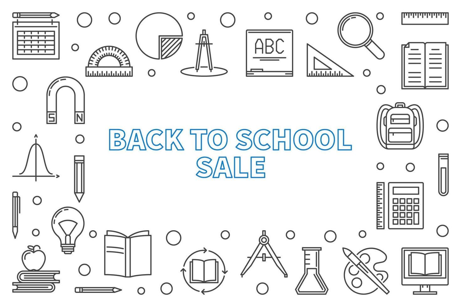 Back to School Sale vector concept outline banner