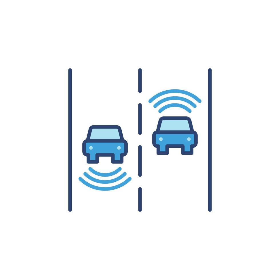 2 Autonomous Vehicles vector concept blue icon